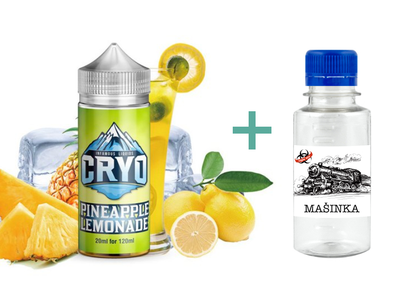 Inafamous CRYO Pineapple Lemonade Shake & Vape 20ml + Základní báze Mašinka (50PG/50VG) 100ml