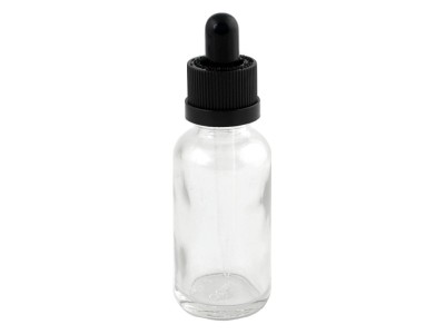Prázdná skleněná lahvička s kapátkem Čirá 30ml
