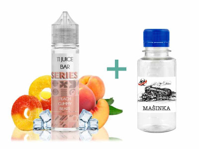 TI Juice Bar Series S&V Peach Gummy Bears 10ml + Základní báze Mašinka (50PG/50VG) 100ml