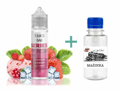 TI Juice Bar Series S&V Strawberry Cranberry Ice 10ml + Základní báze Mašinka (50PG/50VG) 100ml