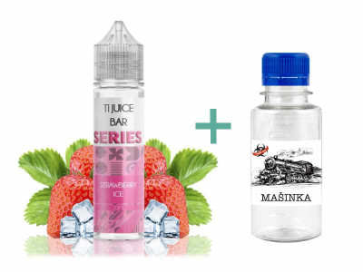 TI Juice Bar Series S&V Strawberry Ice 10ml + Základní báze Mašinka (50PG/50VG) 100ml