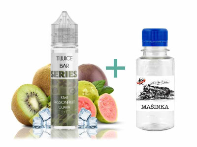 TI Juice Bar Series S&V Kiwi Passionfruit Guava 10ml + Základní báze Mašinka (50PG/50VG) 100ml